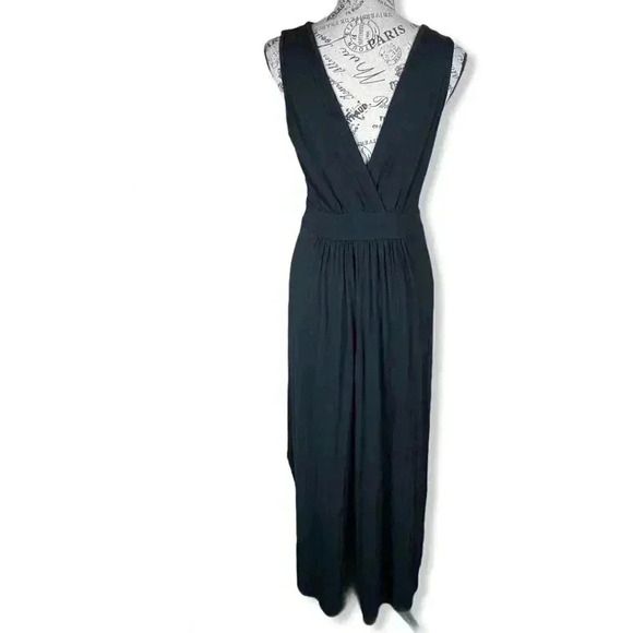 FRAICHE BY J, V-Neck Jersey Maxi Dress, Navy Blue, Large - Picture 2 of 4